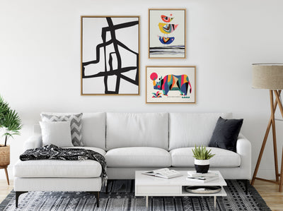 Sylvie Bold Sophisticated Abstract Black Stroke Framed Canvas by kateandlaurel - product image 17 for Resin Society