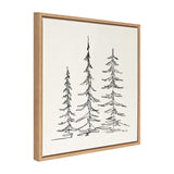 Sylvie Minimalist Evergreen Trees Sketch Framed Canvas by kateandlaurel - product image 2 for Resin Society