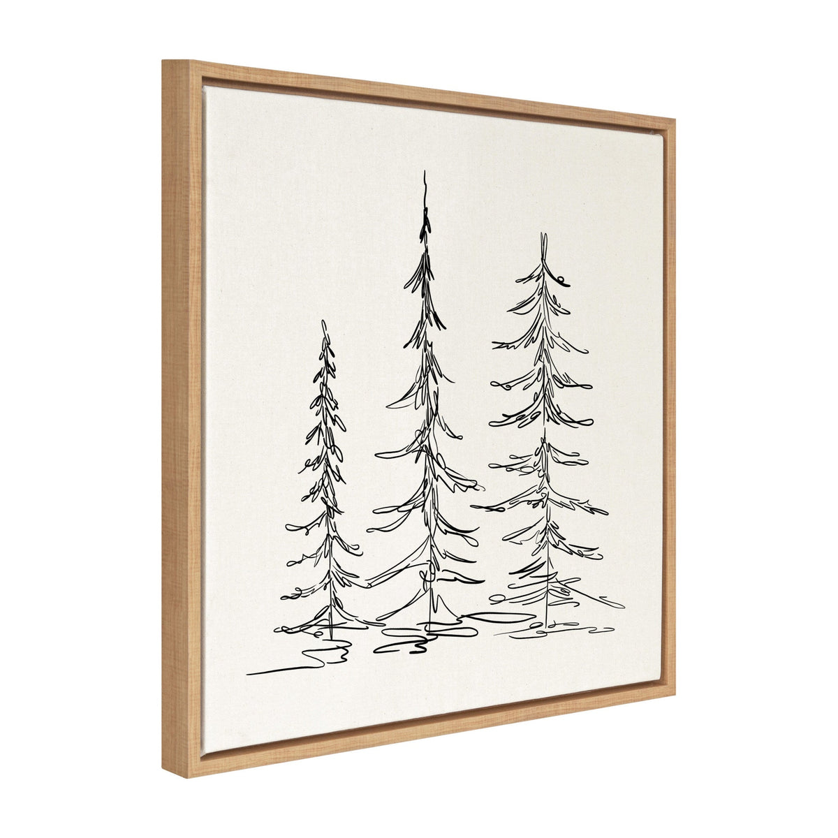 Sylvie Minimalist Evergreen Trees Sketch Framed Canvas by kateandlaurel - product image 2 for Resin Society
