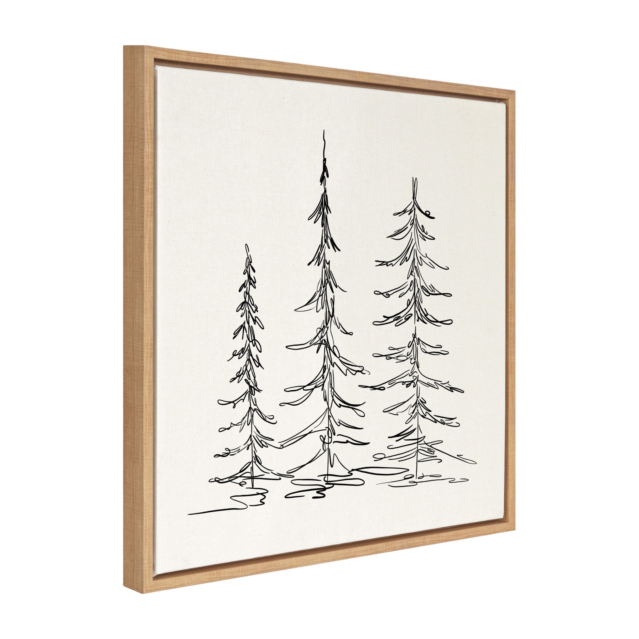 Sylvie Minimalist Evergreen Trees Sketch Framed Canvas by kateandlaurel - product image 2 for Resin Society