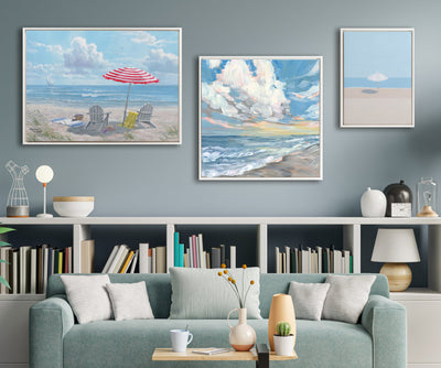 Sylvie Beaded Beach Day Framed Canvas by Abraham Hunter