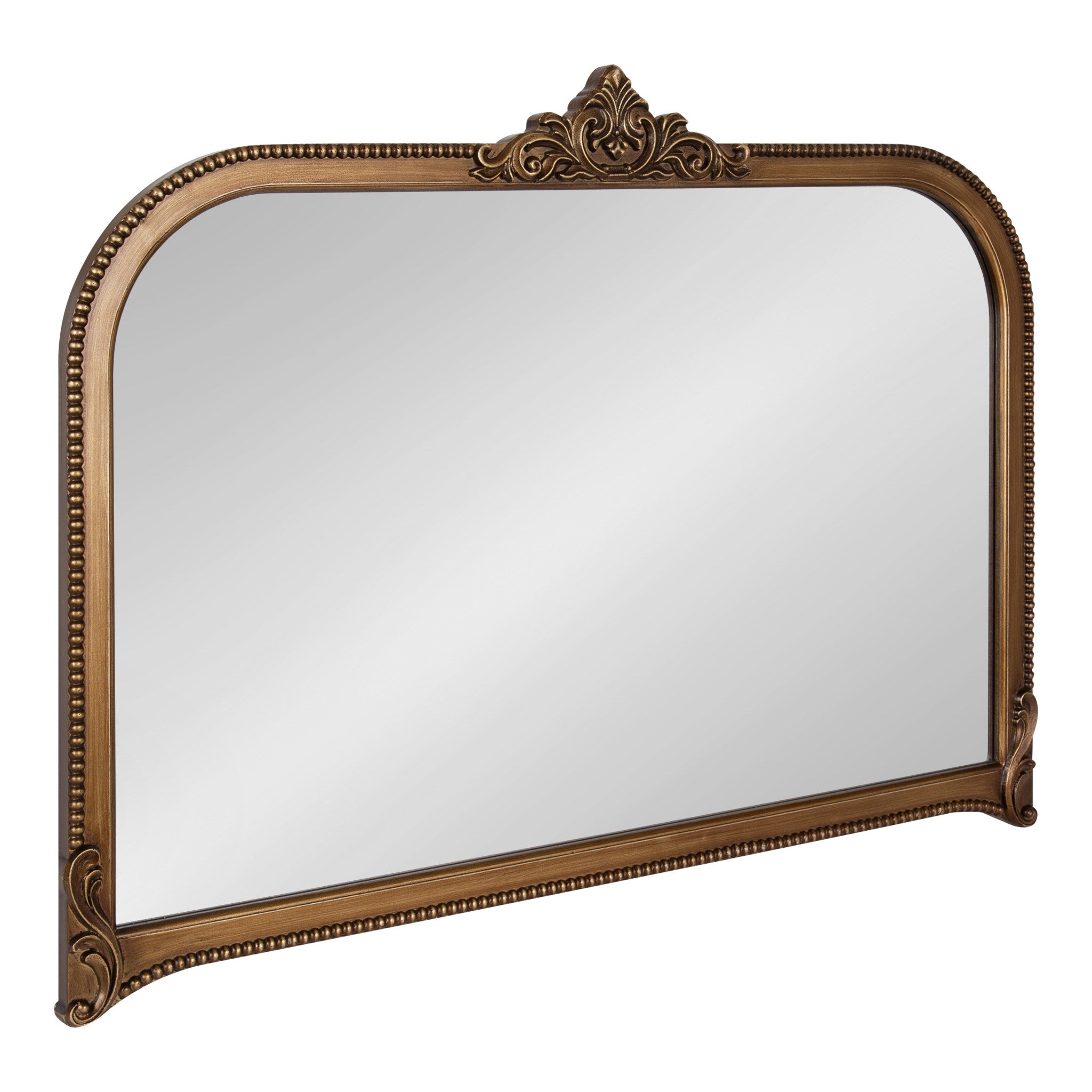 Hubanks Arched Wall Mirror with ornate baroque-inspired gold frame