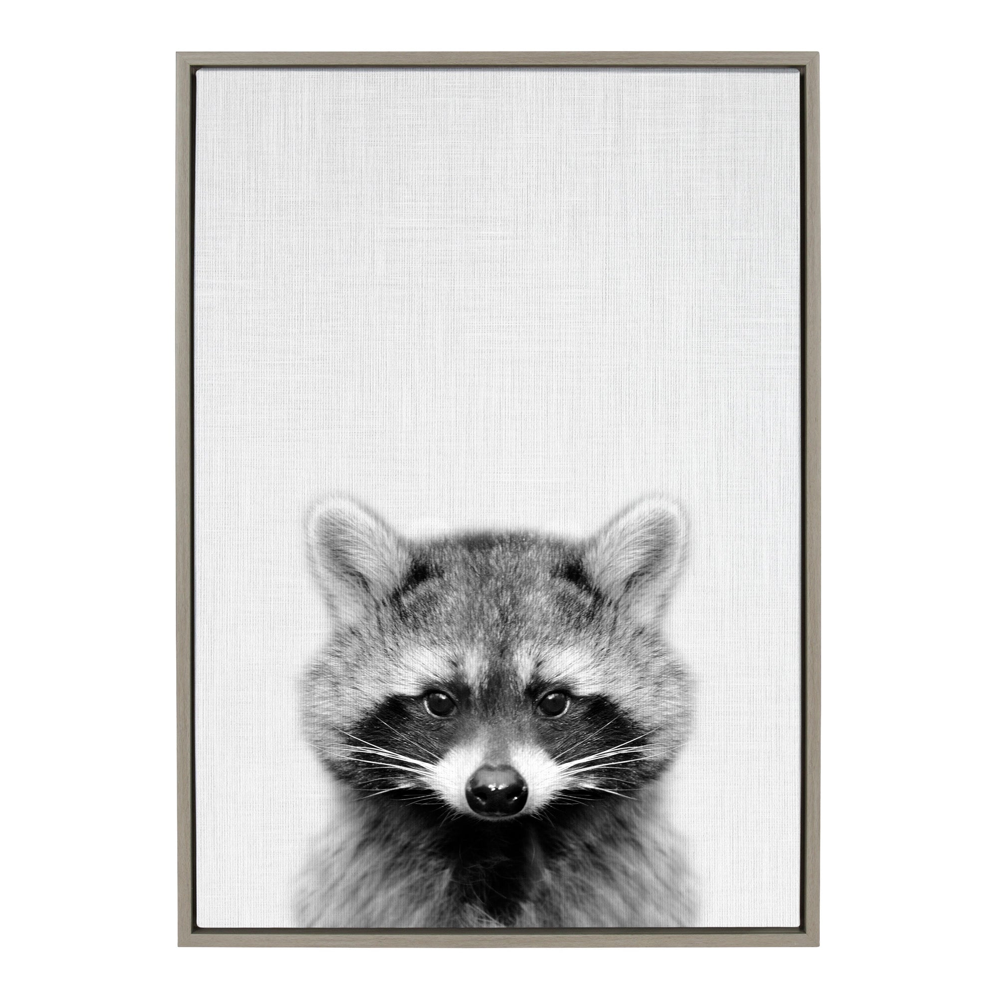 Sylvie Raccoon Framed Canvas by Simon Te Tai by kateandlaurel - main product image for Resin Society