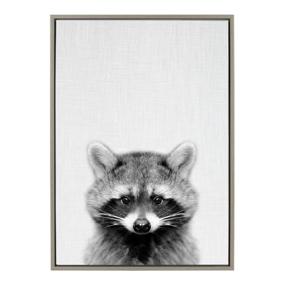 Sylvie Raccoon Framed Canvas by Simon Te Tai by kateandlaurel - main product image for Resin Society