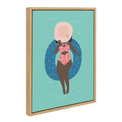 Sylvie By the Pool Framed Canvas by Queenbe Monyei by kateandlaurel - product image 2 for Resin Society