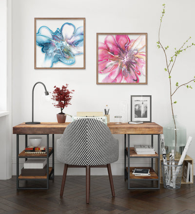 Blake Indigo Blooms Framed Printed Art by Xizhou Xie
