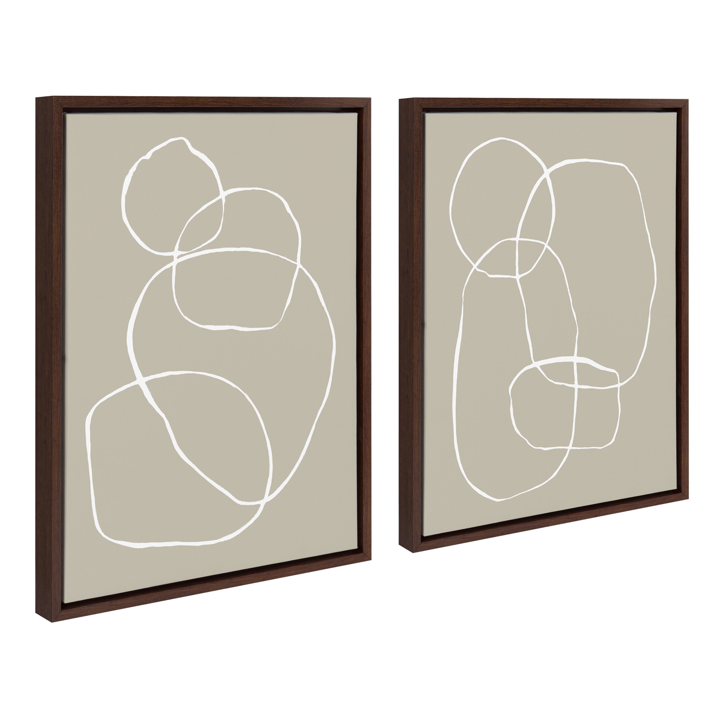 Sylvie Beige Going in Circles Framed Canvas Set by kateandlaurel - product image 2 for Resin Society