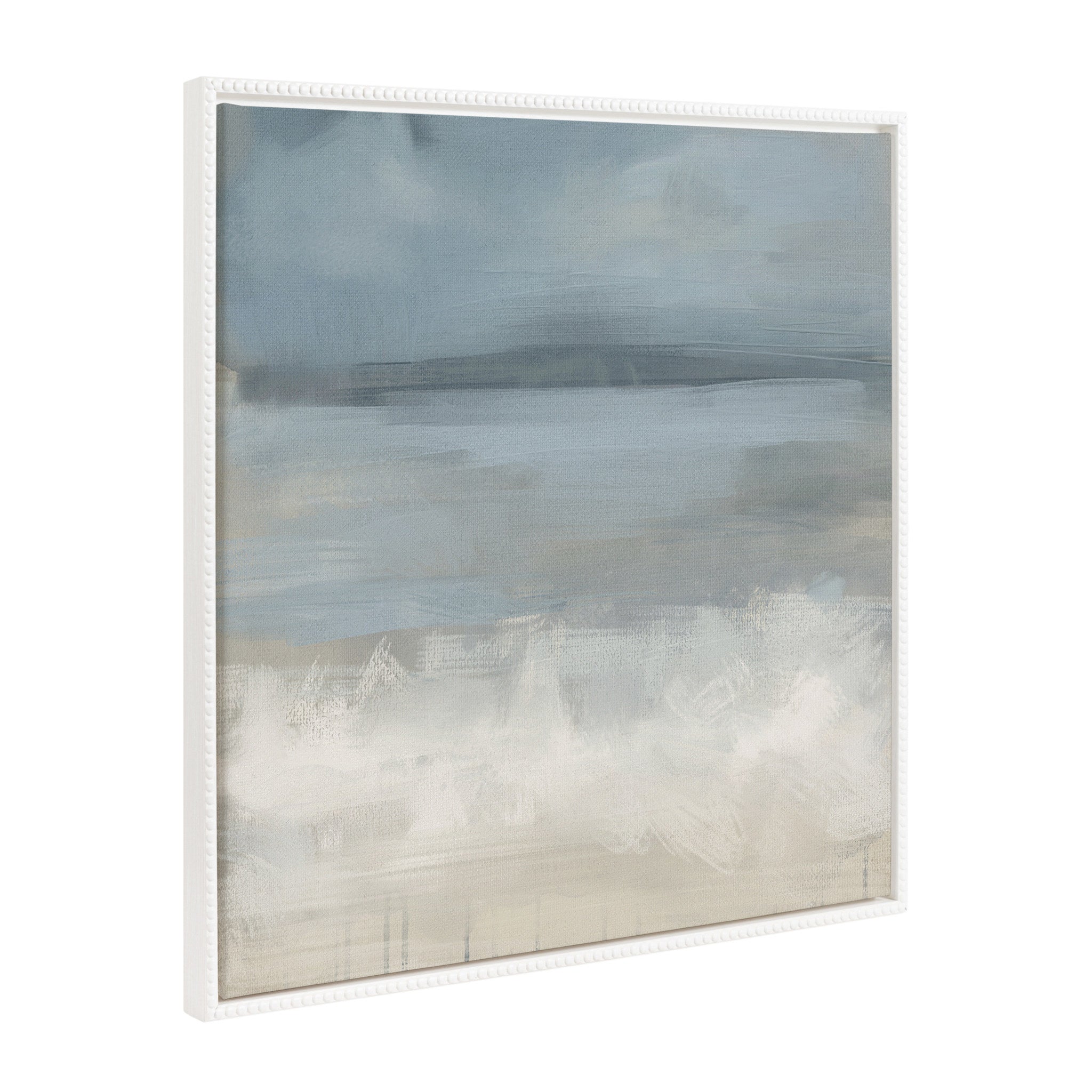 Framed abstract ocean landscape canvas art titled Sylvie The Blues by Mary Sparrow