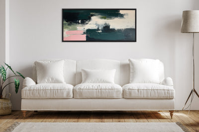Sylvie Emerald Blush Framed Canvas by Amy Lighthall