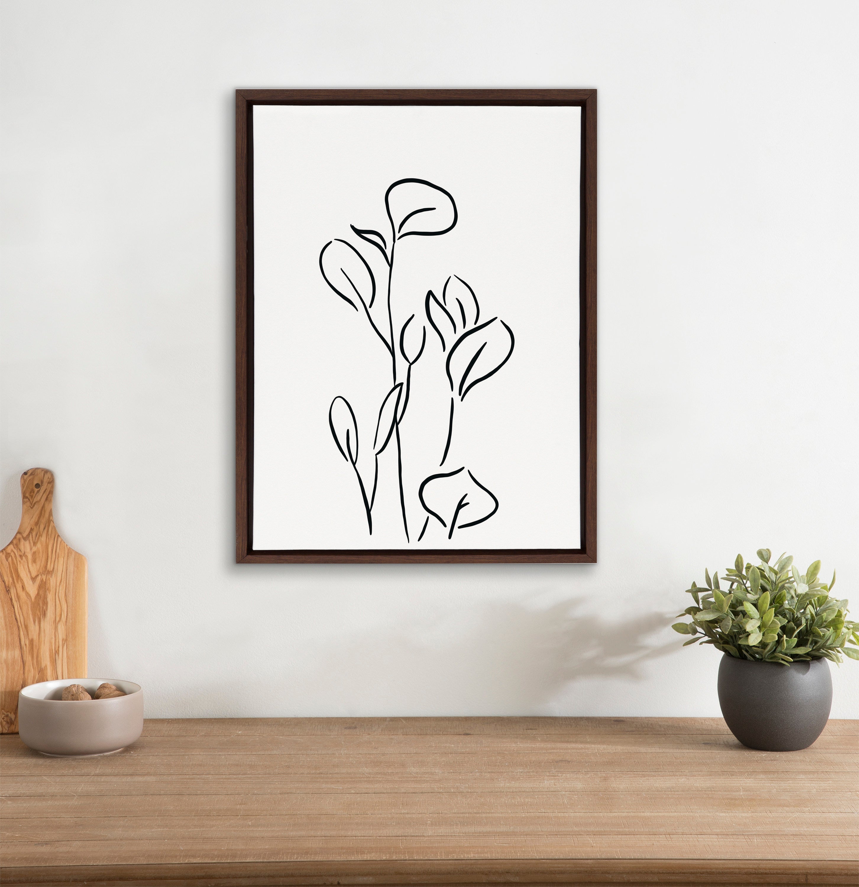 Sylvie Botanical Sketch Print No 3 Framed Canvas by The Creative Bunch