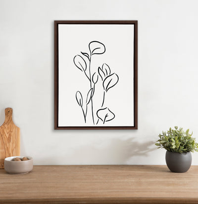 Sylvie Botanical Sketch Print No 3 Framed Canvas by The Creative Bunch