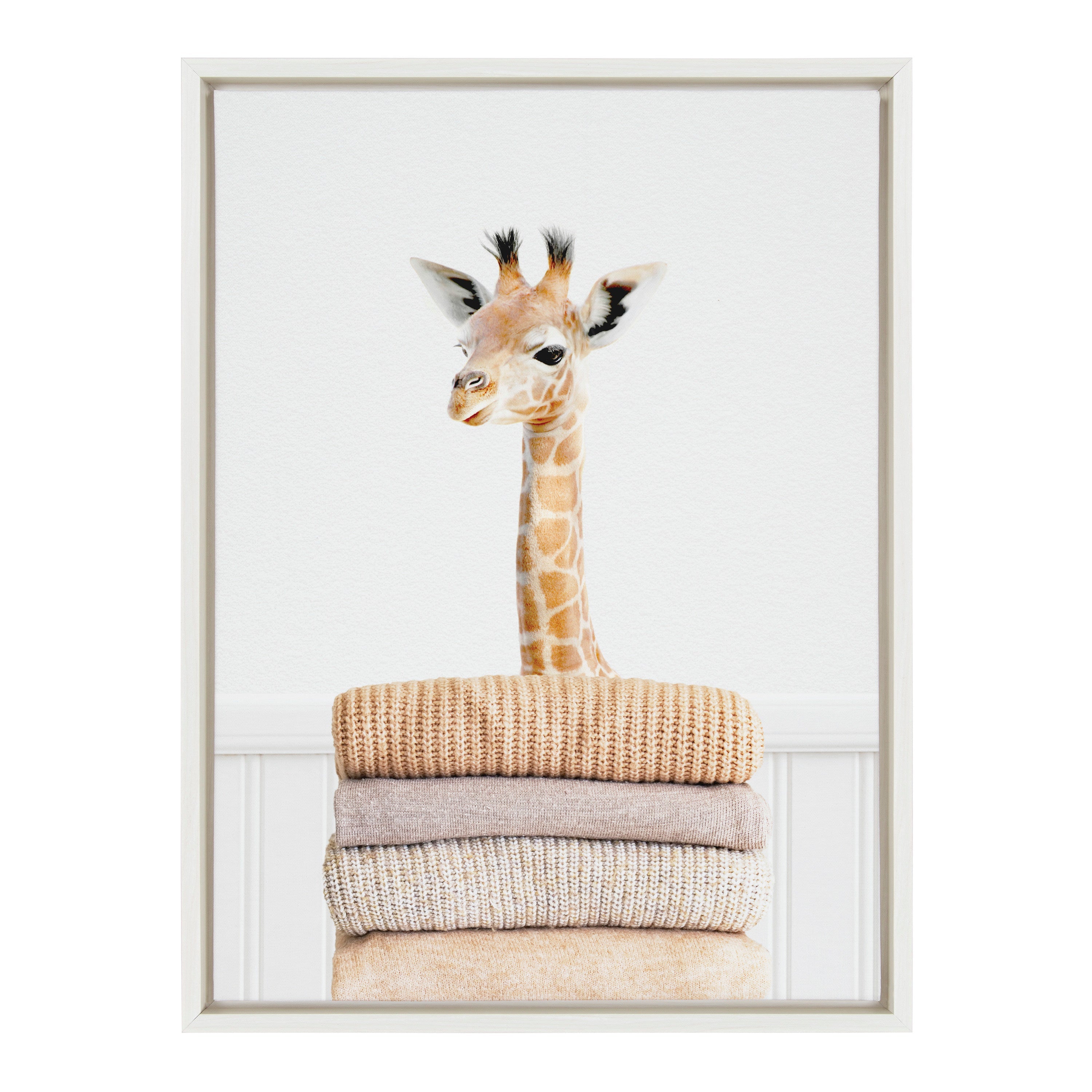 Sylvie Fold Giraffe Framed Canvas by kateandlaurel - product image 2 for Resin Society