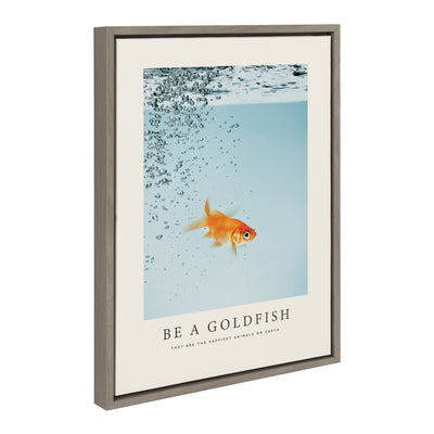 Sylvie Be a Goldfish gray framed canvas art by The Creative Bunch Studio