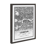 Sylvie London Modern Map Framed Canvas by kateandlaurel - product image 2 for Resin Society