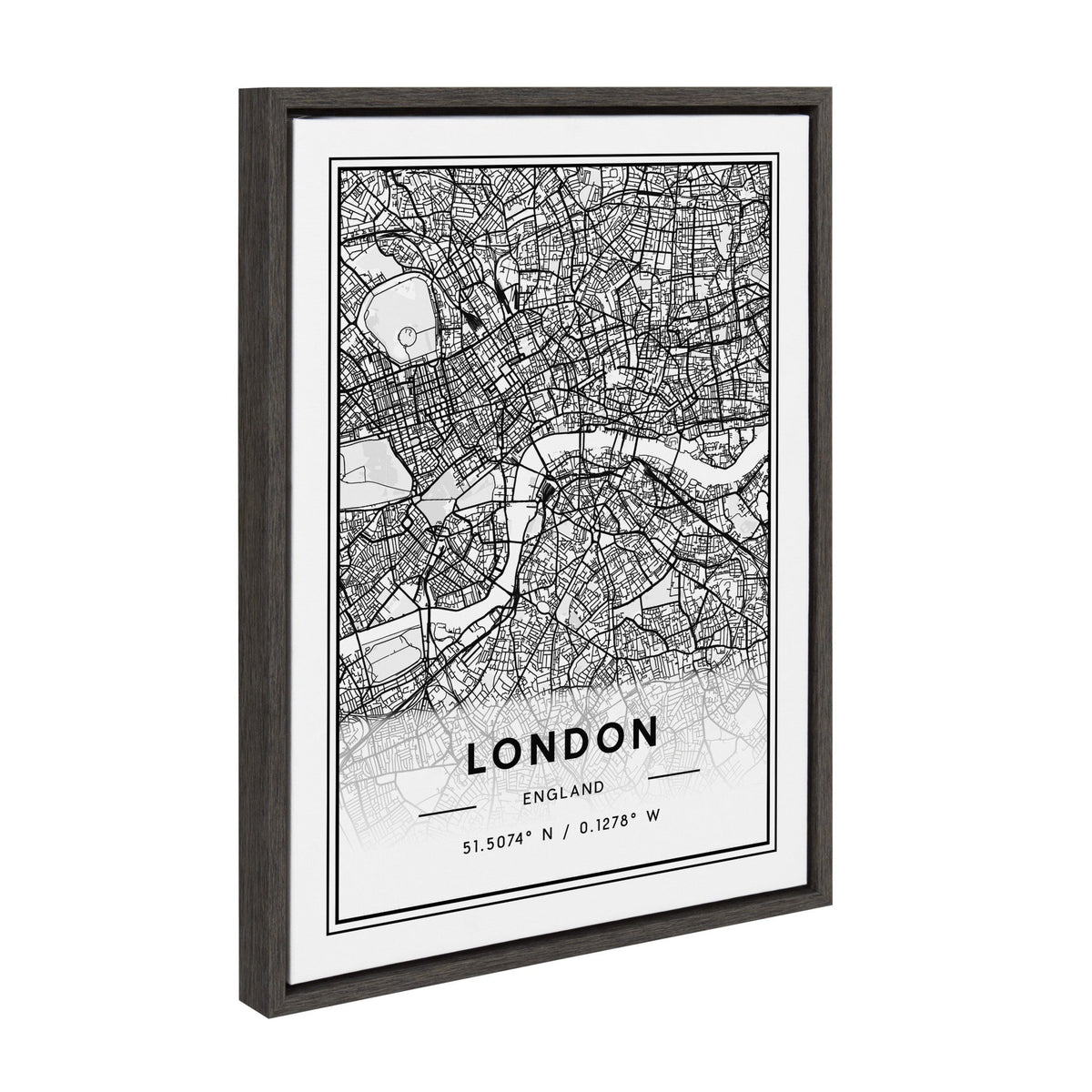 Sylvie London Modern Map Framed Canvas by kateandlaurel - product image 2 for Resin Society