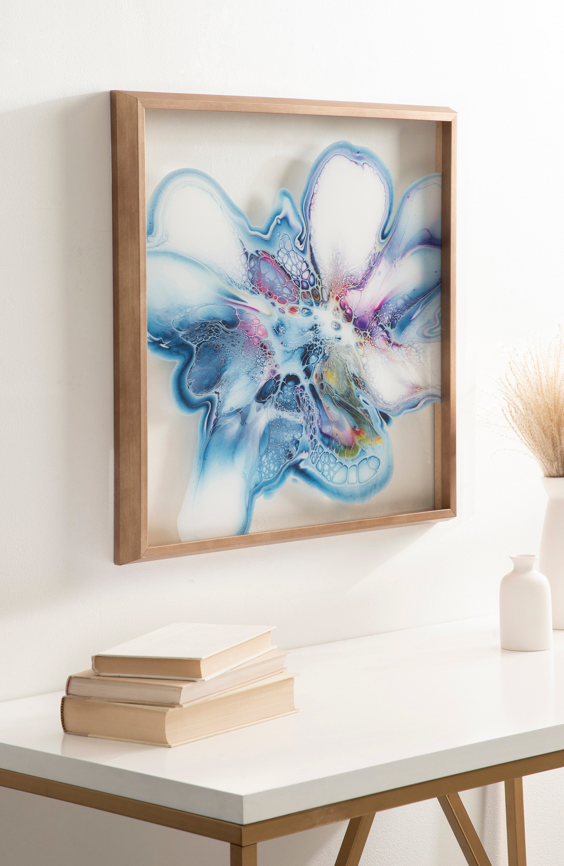 Blake Indigo Blooms Framed Printed Art by Xizhou Xie