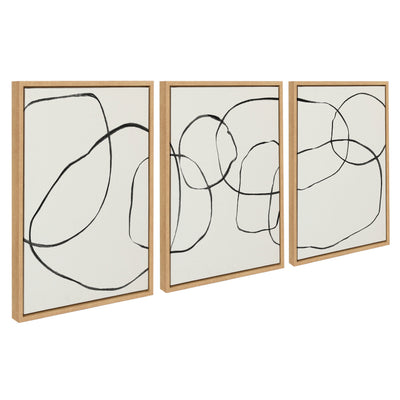 Sylvie Dancing Circles BW Framed Canvas by kateandlaurel - product image 13 for Resin Society