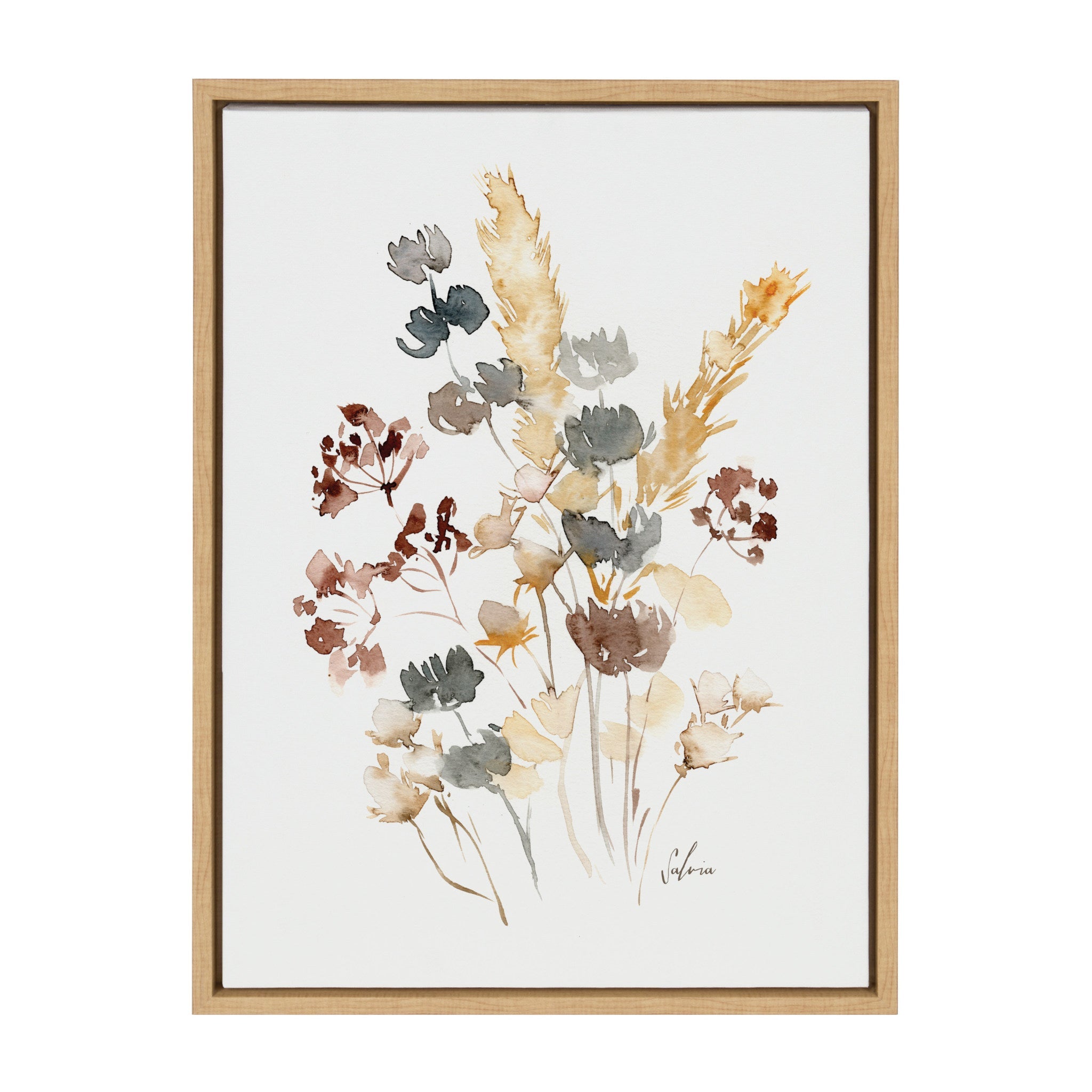 Sylvie Wild Salvia Framed Canvas by kateandlaurel - main product image for Resin Society