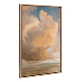 Sylvie Beaded Shades of Day Framed Canvas showing abstract cloudy landscape with gold beaded frame