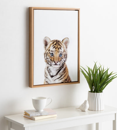 Sylvie Baby Tiger Framed Canvas by Amy Peterson by kateandlaurel - product image 5 for Resin Society