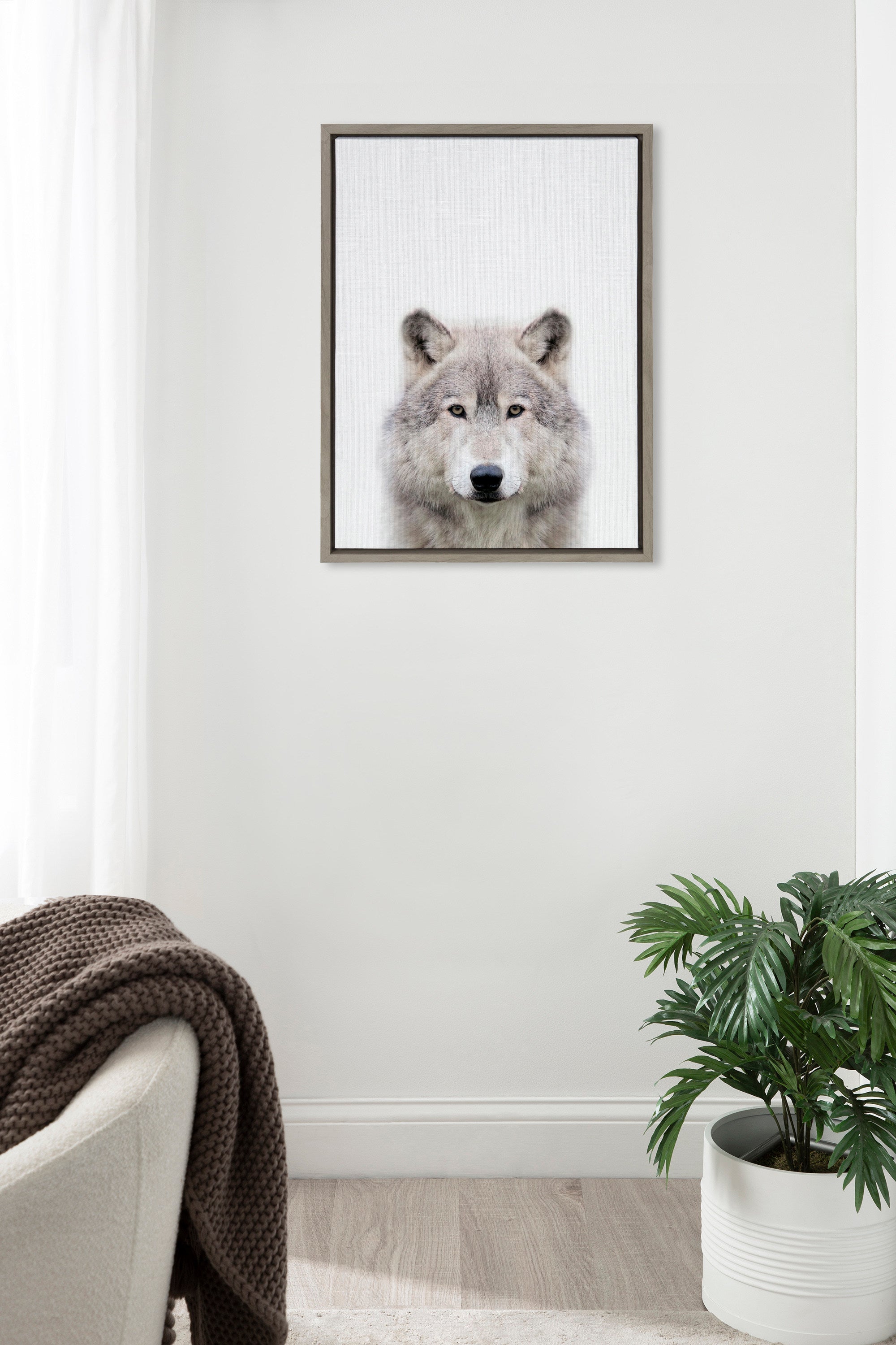 Sylvie Wolf Color Framed Canvas by kateandlaurel - product image 4 for Resin Society