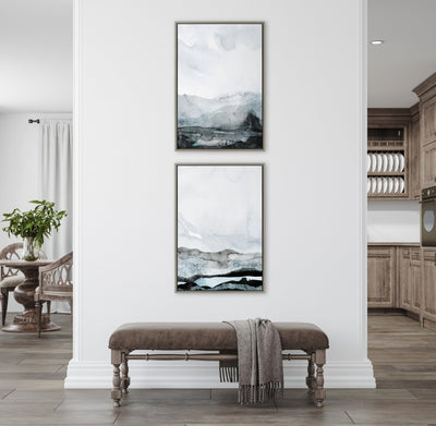 Sylvie Blue Layers Framed Canvas by kateandlaurel - product image 5 for Resin Society