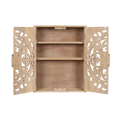 Saanvi Carved Wood Wall Cabinet