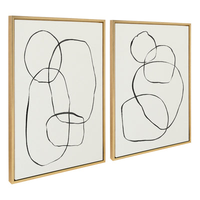 Sylvie Going in Circles Framed Textured Canvas Set