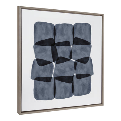 Sylvie Navy Block Abstract Framed Canvas by kateandlaurel - product image 9 for Resin Society