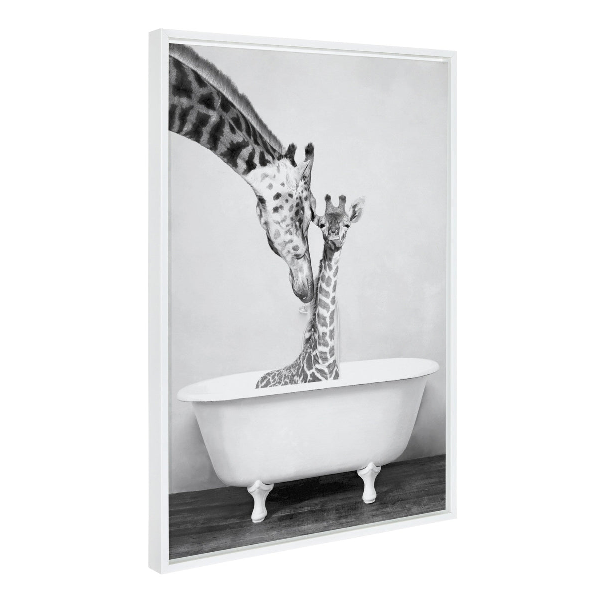 Sylvie Giraffe In Tub Framed Canvas by kateandlaurel - product image 2 for Resin Society