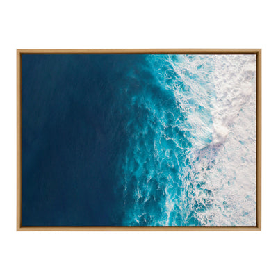 Sylvie Seascape of Splashing Waves Framed Canvas by kateandlaurel - product image 8 for Resin Society