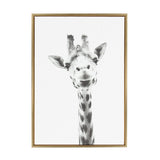 Sylvie Giraffe Framed Canvas by Simon Te of Tai Prints