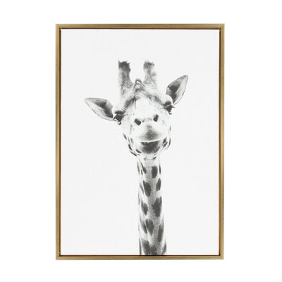 Sylvie Giraffe Framed Canvas by Simon Te of Tai Prints