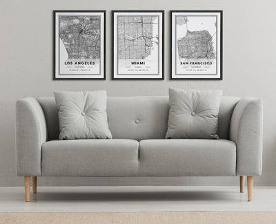 Sylvie San Francisco Modern Map Framed Canvas by kateandlaurel - product image 7 for Resin Society