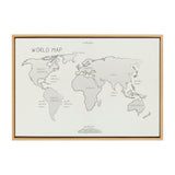 Sylvie World Map Sketch Framed Canvas by kateandlaurel - main product image for Resin Society