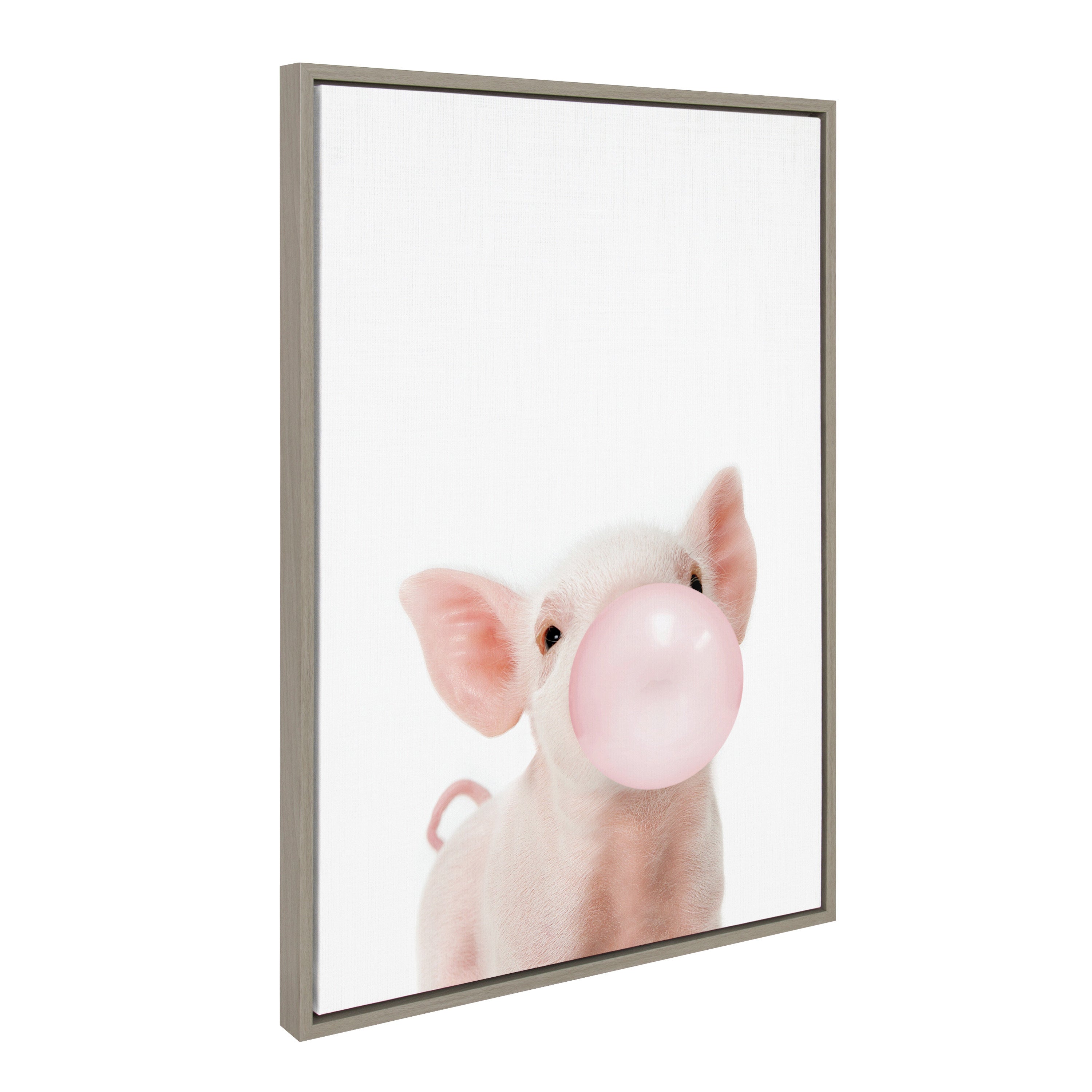 Sylvie Bubble Gum Piglet Framed Canvas by Amy Peterson Art Studio by kateandlaurel - product image 11 for Resin Society