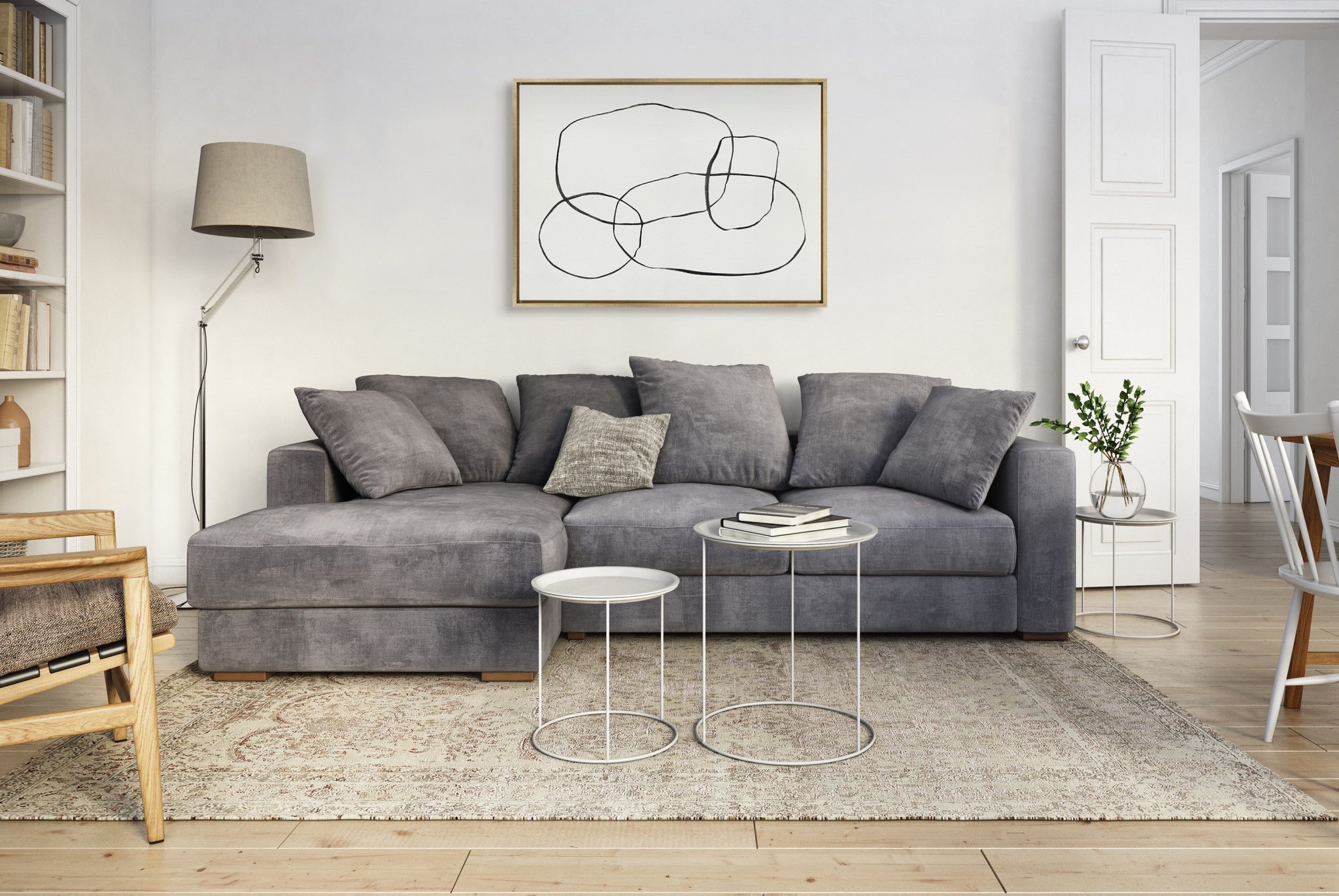 Sylvie 871 Modern Circles Framed Canvas by kateandlaurel - product image 10 for Resin Society