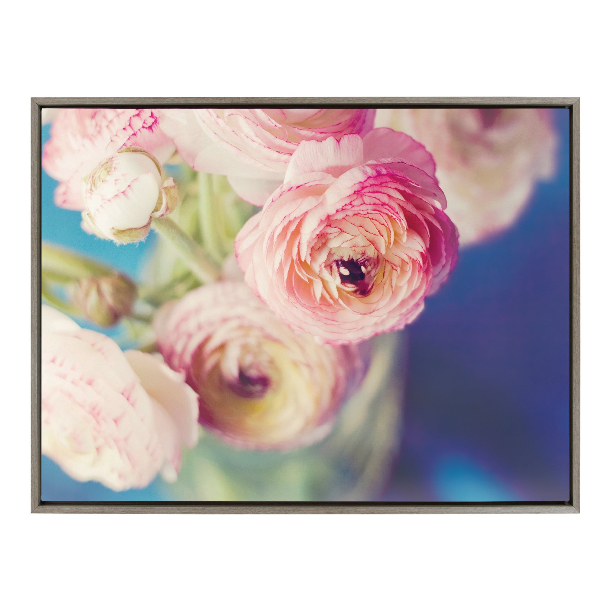 Sylvie Ranunculus in Blue Framed Canvas by kateandlaurel - product image 8 for Resin Society