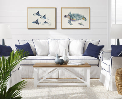 Sylvie Eagle Spotted Ray Family Framed Canvas by Cathy Zhang by kateandlaurel - product image 7 for Resin Society