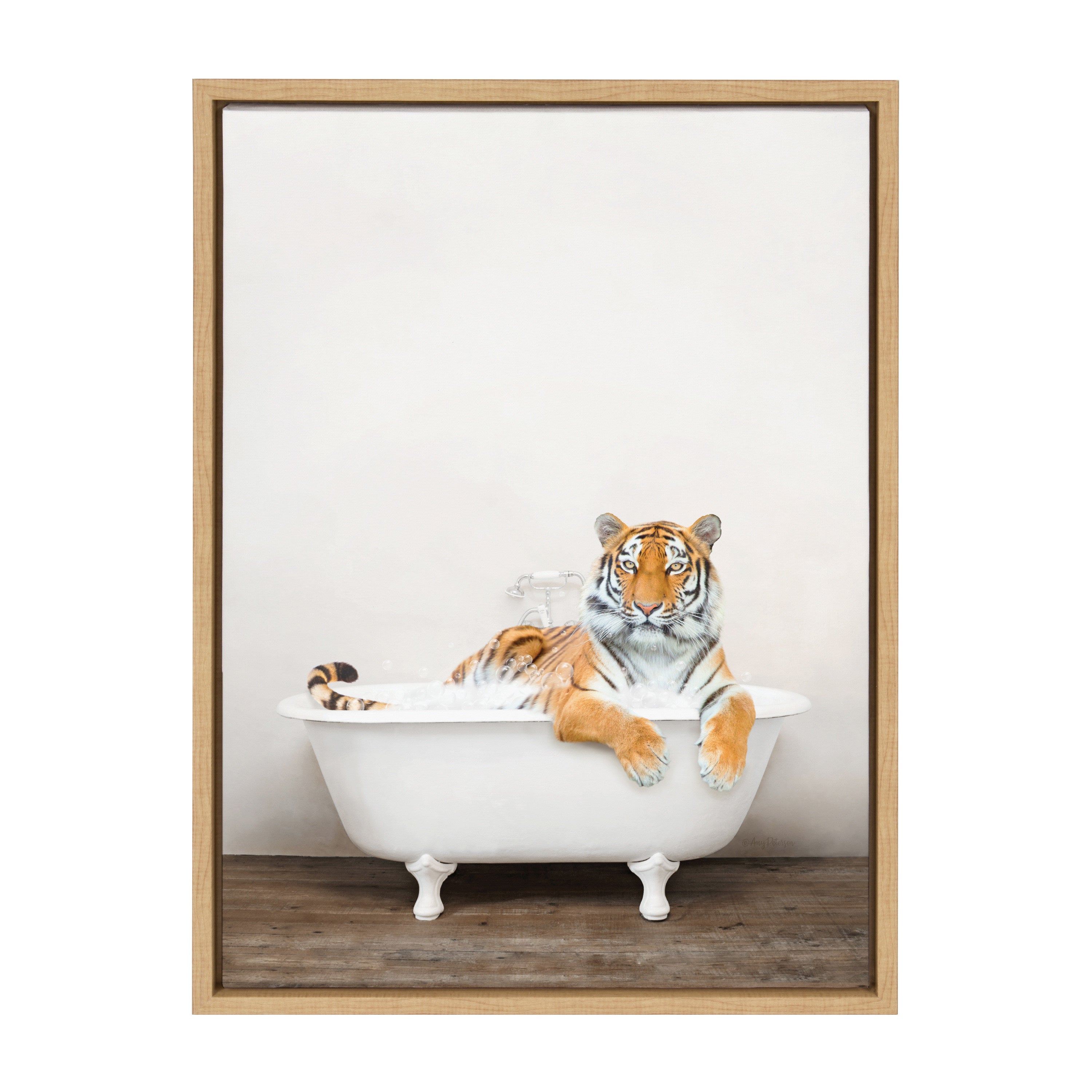 Sylvie Bengal Tiger in Rustic Bath Framed Canvas by kateandlaurel - product image 20 for Resin Society