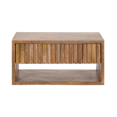 Reid Floating Wood Side Table with Open Storage
