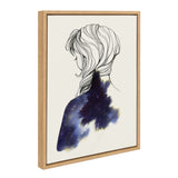 Sylvie Within Framed Canvas Art by Faryn Hughes showing a female portrait with modern frame on white wall