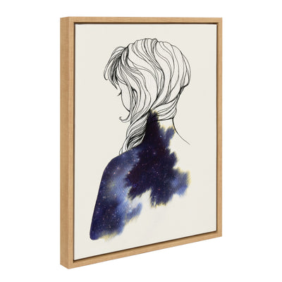 Sylvie Within Framed Canvas Art by Faryn Hughes showing a female portrait with modern frame on white wall