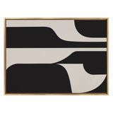 Sylvie Eye Catching Sleek Abstract 6 Black and Beige Framed Canvas by kateandlaurel - product image 2 for Resin Society
