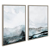Sylvie Blue Layers Framed Canvas by kateandlaurel - main product image for Resin Society