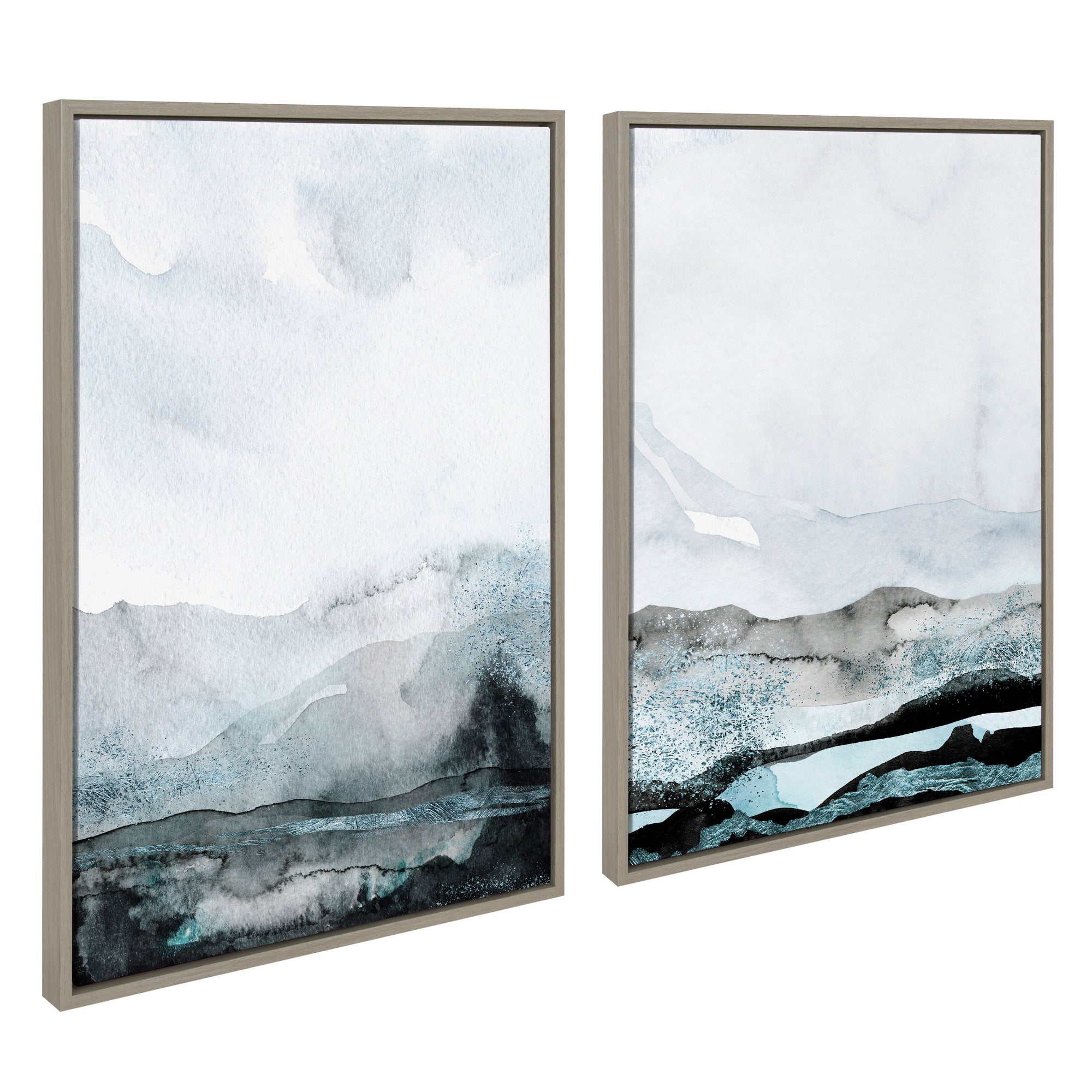 Sylvie Blue Layers Framed Canvas by kateandlaurel - main product image for Resin Society