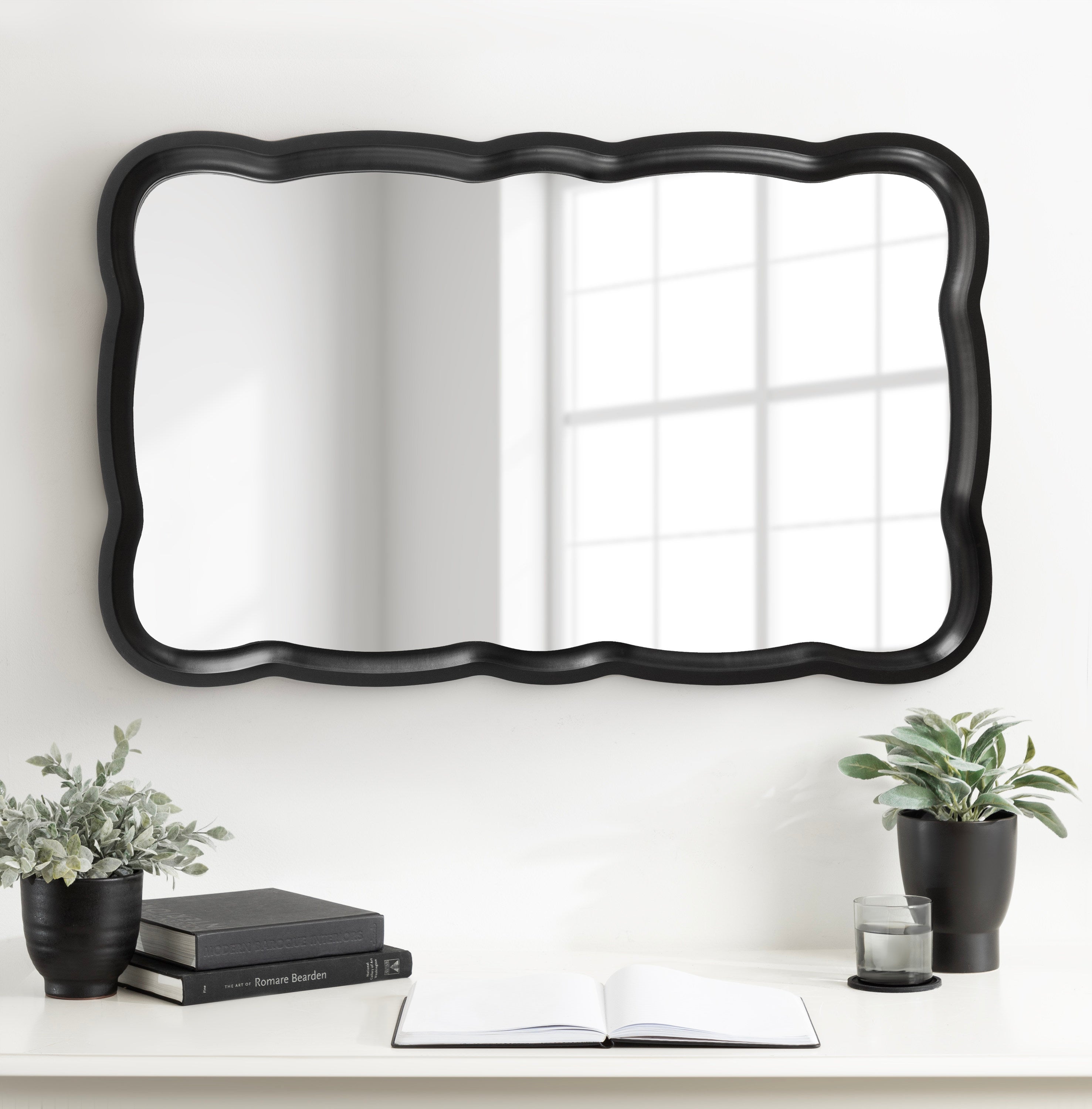 Hatherleigh Scallop Wood Wall Mirror by kateandlaurel - product image 16 for Resin Society