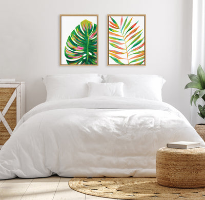 Sylvie EV Monstera and EV Palma No 2 Framed Canvas Art Set by Jessi Raulet of Ettavee