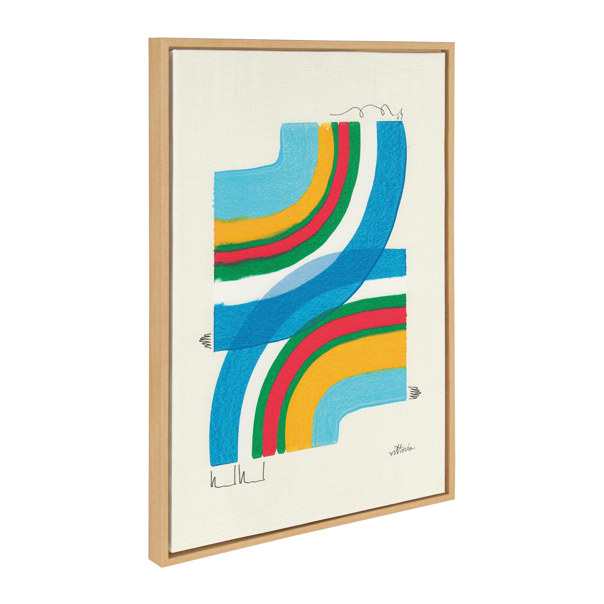 Sylvie A Plan For Myself framed canvas art by Amber Vittoria showing colorful abstract portrait with floating polystyrene frame