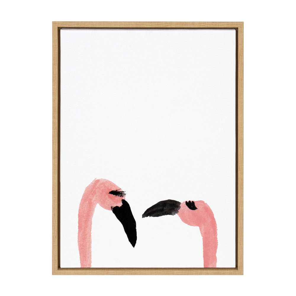 Sylvie Flamingo Faces Framed Canvas by kateandlaurel - main product image for Resin Society